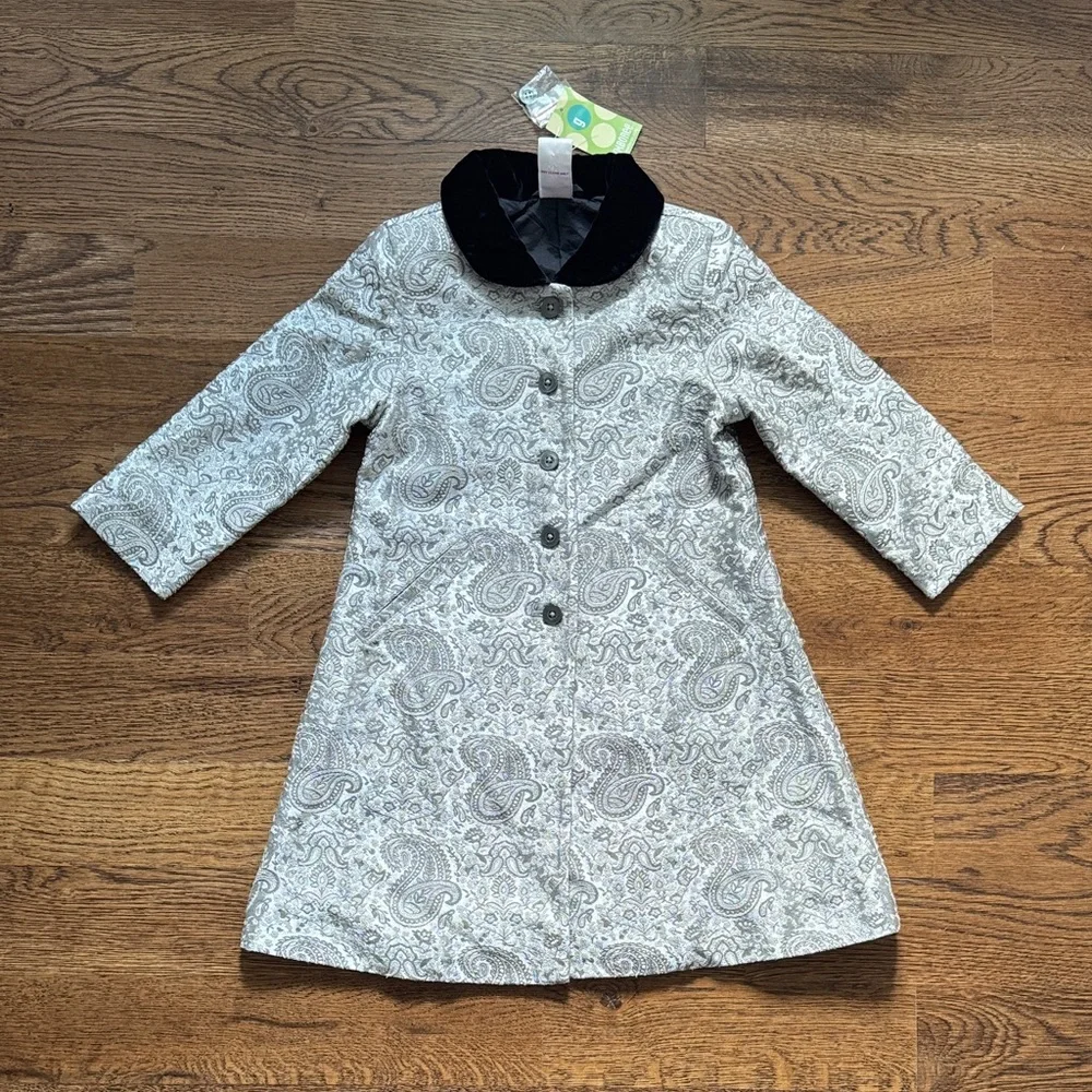 New With Tags Gymboree Paisley Coat with Black Velvet Collar